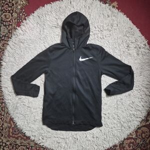 Nike Black Zip Up Jacket Hoodie Lightweight Basketball Size Medium M Gym Sporty